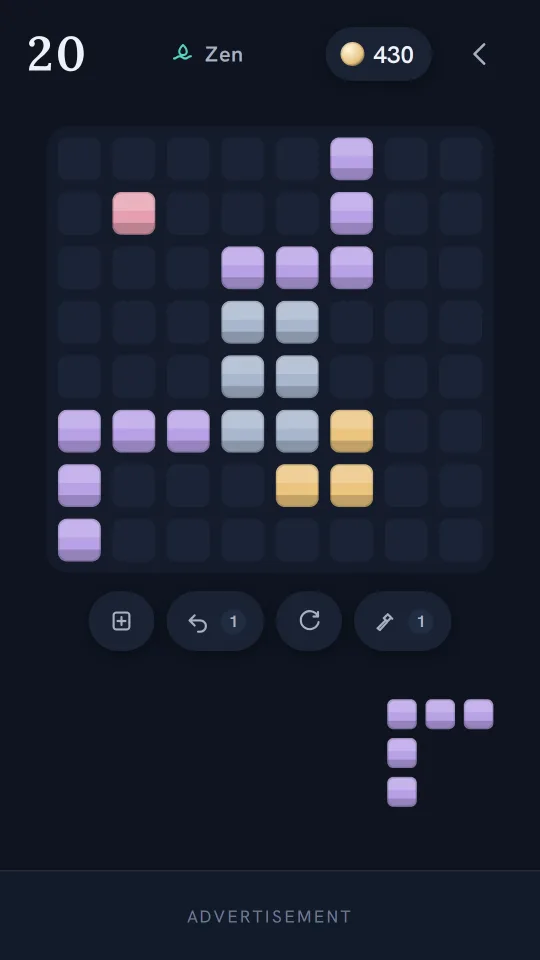 Zen mode board with no timer and no game over